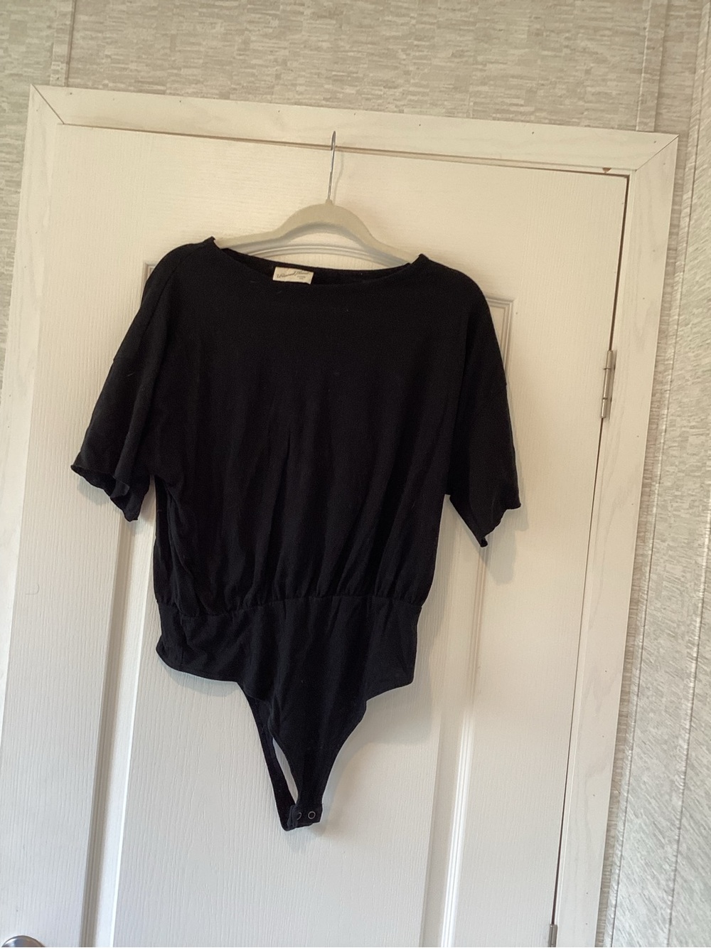 Universal Thread Black Short Sleeve Bodysuit with Gathered Waist XL EUC